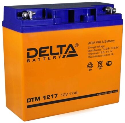 Аккумулятор 12V 17Ah, DELTA DTM 1217