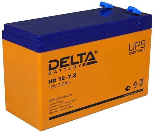 Аккумулятор 12V 7,2Ah, DELTA HR 12-7.2