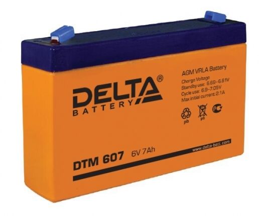 Аккумулятор 6V 7Ah, DELTA DTM 607