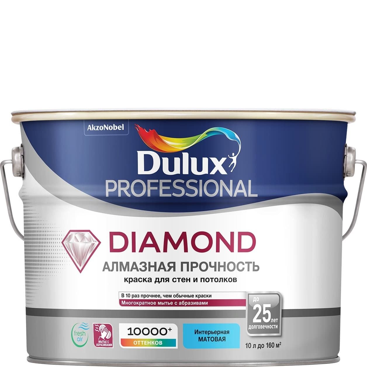 Краска Diamond extra matt интерьерная глубокоматовая, до 25 лет долговечности, мытье с абразивами средствами