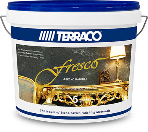 Цветная декоративная штукатурка Terraco Fresco Matt Кардамон с эффектом размытой акварели 5 кг ведро