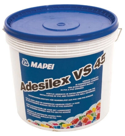 Акриловый вододисперсионный клей ADESILEX VS45 для настенных покрытий, белый, Mapei, 5 кг