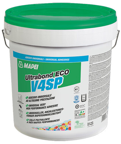 Клей для ПВХ и резиновых покрытий ULTRABOND ECO V4SP, светло-бежевый, Mapei, 14 кг