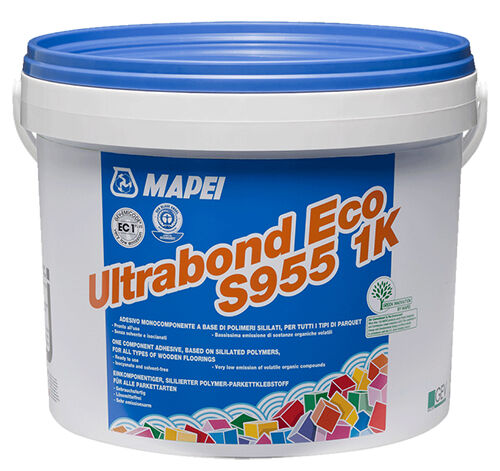 Однокомпонентный клей для всех типов паркета ULTRABOND ECO S955 1K, Mapei, 15 кг