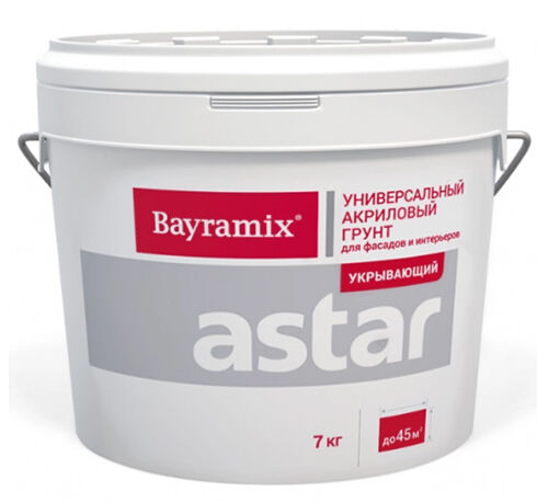 Bayramix Астар грунт укрывающий универсальный для внутренних и наружных работ, 4.5 л