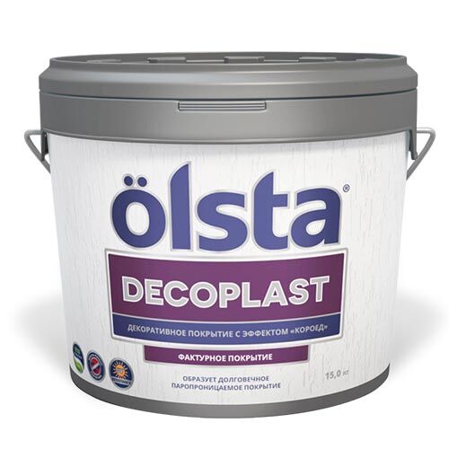 Универсальное силиконовое декоративное покрытие OLSTA DECOPLAST, эффект КОРОЕД, 10 л