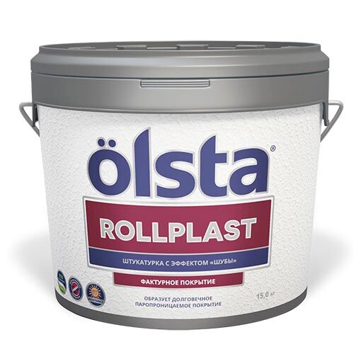 Универсальное силиконовое декоративное покрытие OLSTA ROLLPLAST, эффект ШУБА, 10 л