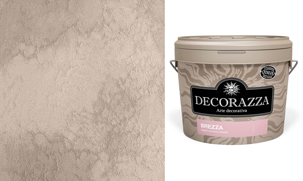 Decorazza Brezza Argento BR-001 / Декоразза Брезза Ардженто декоративное покрытие с эффектом песчаных вихрей, цветное, 1