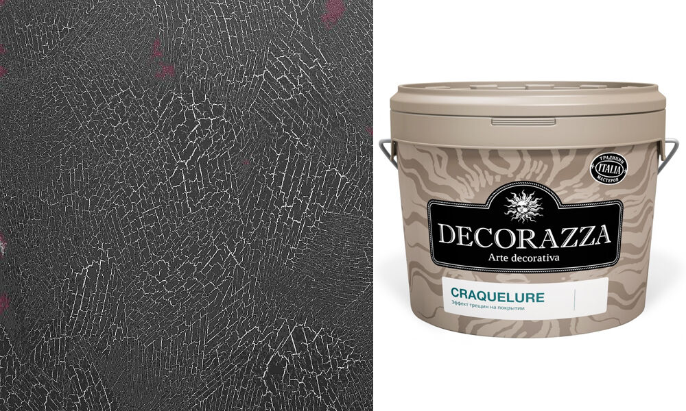 Decorazza Craquelure/Декоразза Кракелюрэ декоративный лак создающий эффект трещин, 1 л