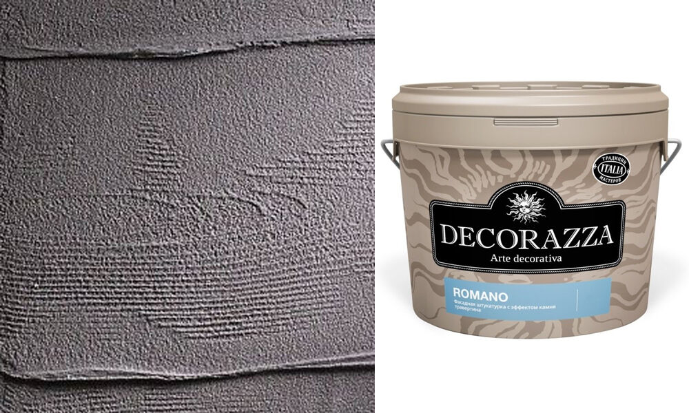 Decorazza Romano / Декоразза Romano фасадное декоративное покрытие с эффектом натурального камня травертина, 11 л