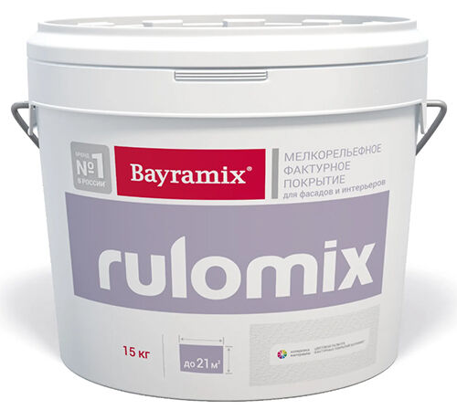 Bayramix Rulomix текстурное покрытие для фасадных и интерьерных работ ("мелкая шуба"), 15 кг