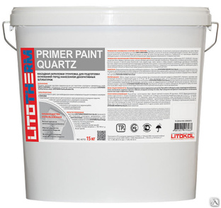 Грунт адгезионный LITOTHERM Primer Paint Quartz белый, ведро 15 кг 