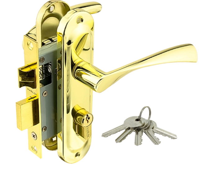 Замок врезной MARLOK 50/L76-ЦМ70 межосевое 50 мм ключ/ключ SB (золото матовое)