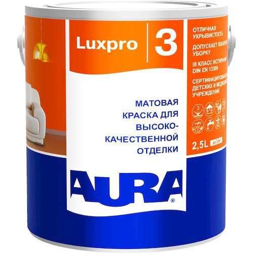 Краска матовая для высококачественной отделки "AURA LUXPRO 3" База TR 2,5л