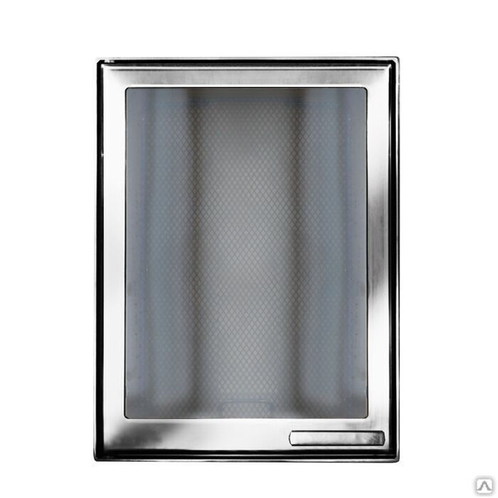 Дверца каминная 9033U, со стеклом, хром (Aito)