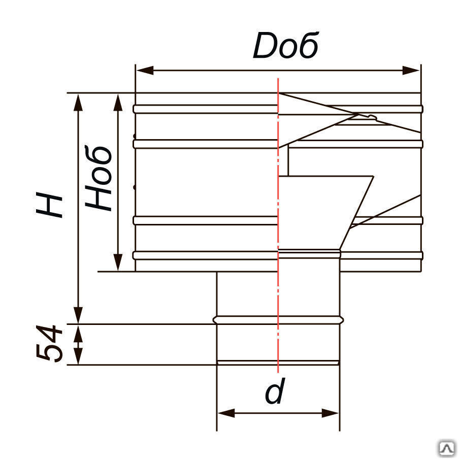 Дефлектор D300, AISI 321 (Вулкан) 2