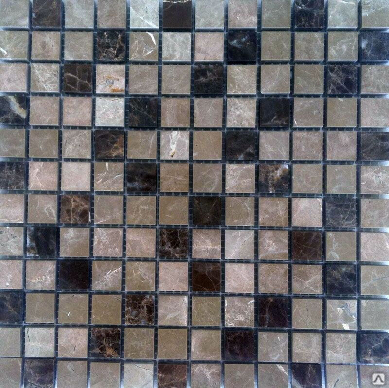 Плитка мраморная Mosaik Victoria, Light Emperador/Dark Emperador, 30x30x1 (Eima)