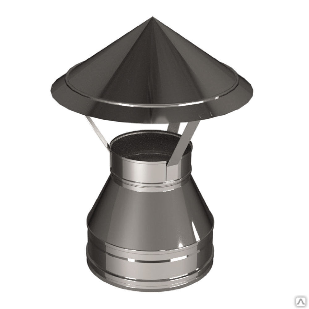 Зонт D130/330, изоляция 100 мм, AISI 321/304 (Вулкан)