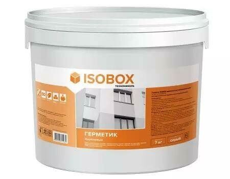 Герметик Isobox Акриловый для межпанельных швов серый, 7 кг 694233