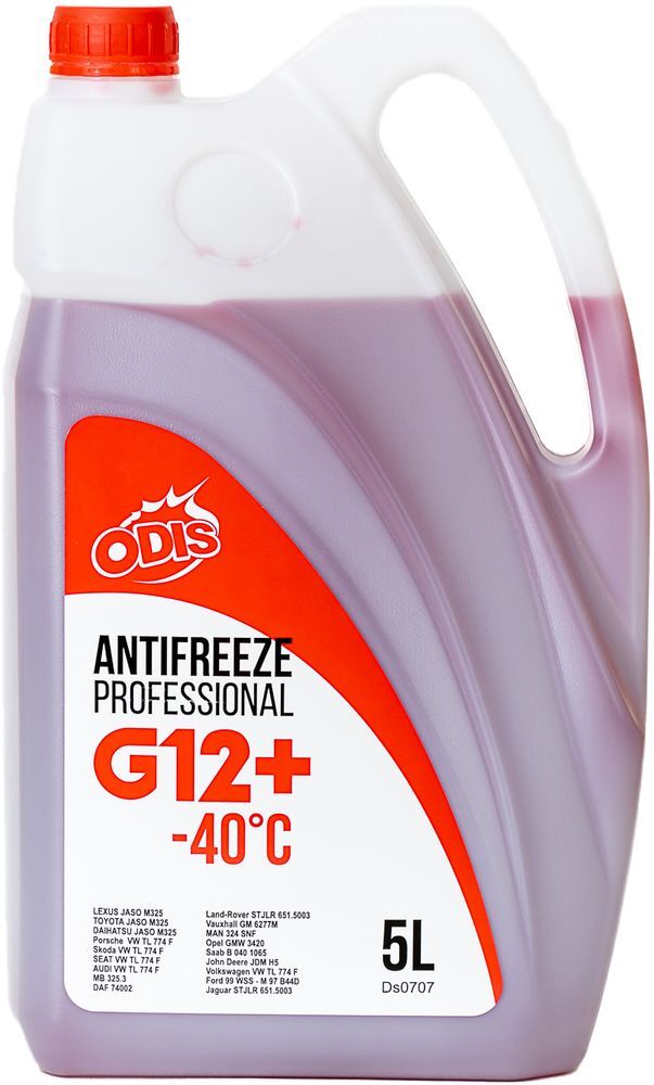 Антифриз ODIS G12+ Antifreeze Professional Red -40°C 5л (5,37кг)
