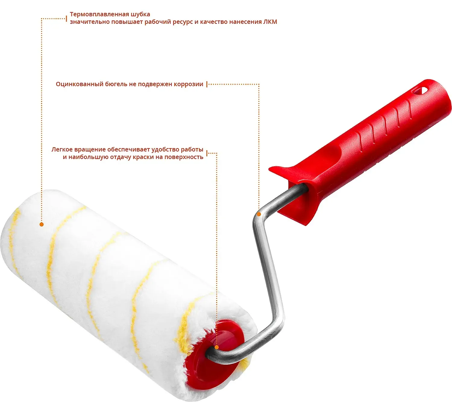 Валик малярный POLYTEX Pro, 180 мм, d=48 мм, ворс 12 мм, ручка d=8 мм,  MIRAX, цена в Минске от компании СНАБ МК