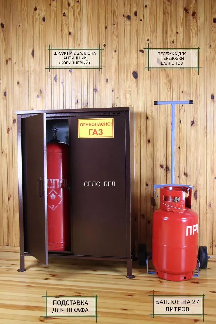 Шкаф для газовых баллонов (античный, 2х50 л.)