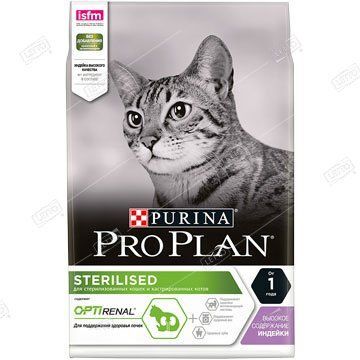 Про План корм для стерилизованных кошек и кастр. котов Индейка 200г (10) 12396643