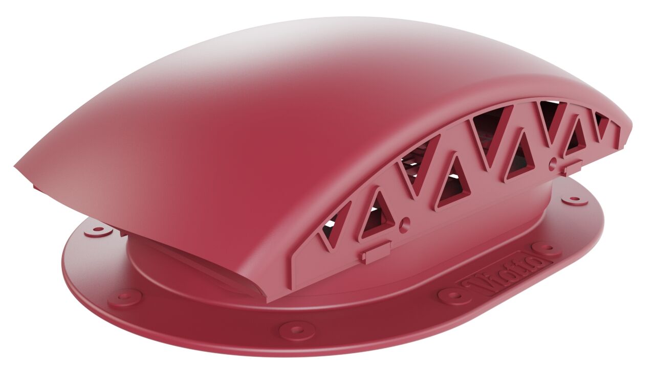 Вентилятор подкровельного пространства КТВ Черепаха Viotto для готовой мягкой и фальцевой кровли RAL 3005 красный