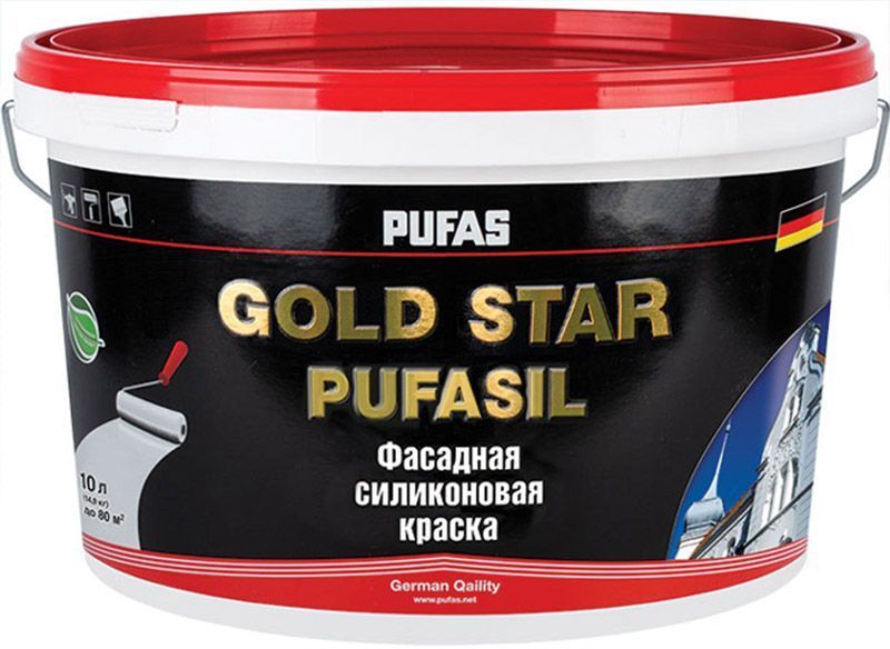 ПУФАС Goldstar Пуфасил краска фасадная силиконовая (10л)