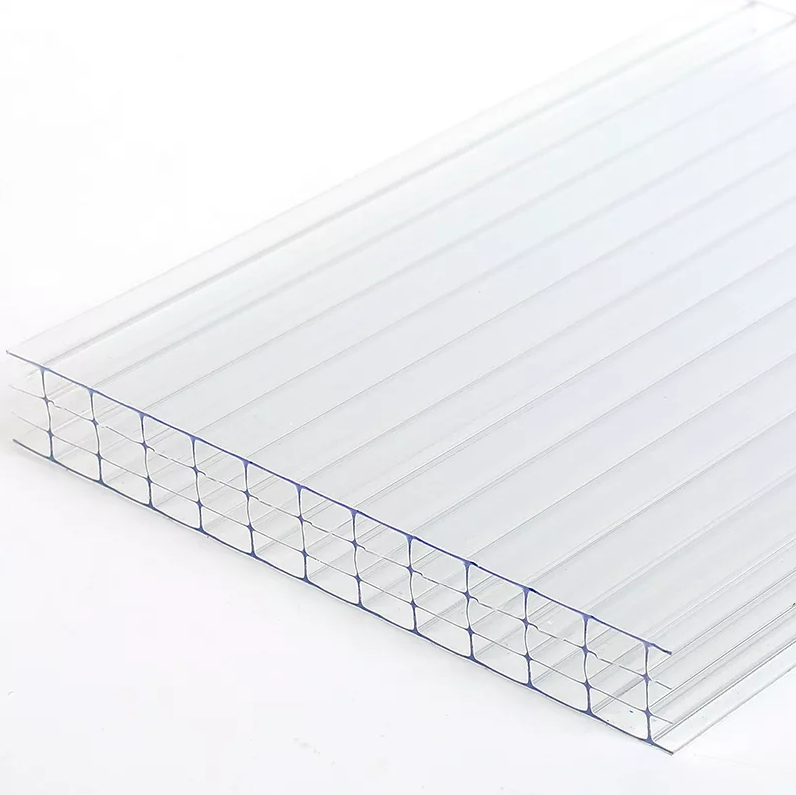 Поликарбонат лист сотовый, s= 4 мм, раскрой: 2.1х12, цвет: прозрачный