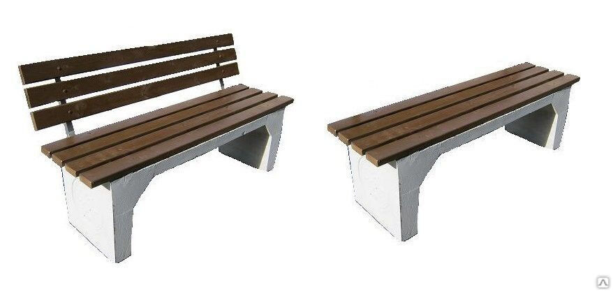 Скамейка с бетонными ножками уличная