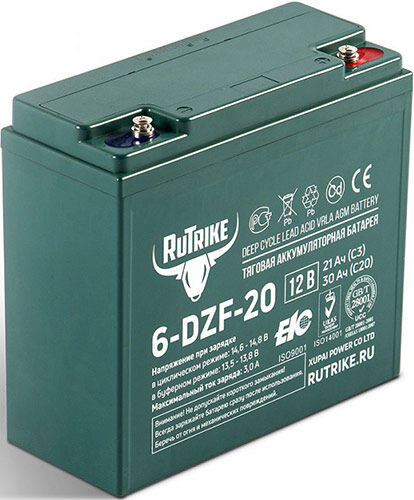 Тяговый гелевый аккумулятор Rutrike 6-DZF-20 (12V20A/H C2)