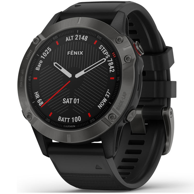 Умные часы Garmin Fenix 6 Sapphire Wi-Fi NFC, серый/черный