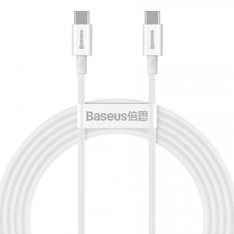Кабель Baseus Superior Series Fast Charging Data Cable Type-C to Type-C 100W 1m (CATYS-B02), white