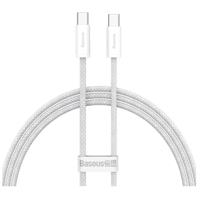 Type-C Кабель Baseus Glimmer Series Fast Charging Data Cable Type-C to Type-C 100W 1m (CALD000202), White