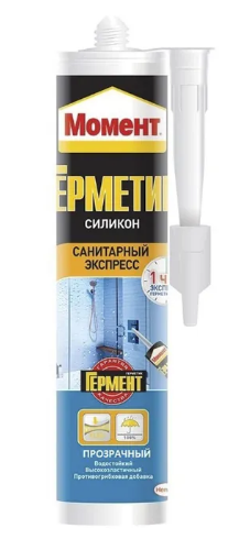 Герметик силиконовый санитарный, "Момент" Henkel "Экспресс, прозрачный, 280мл