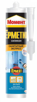 Герметик силиконовый санитарный, "Момент" Henkel "Экспресс, белый, 280мл