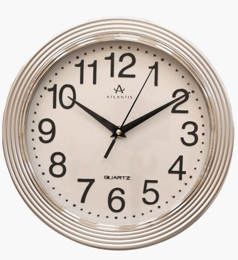 Часы настенные "Atlantis" TLD-6086, серебристый корпус, серый циферблат