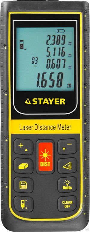 Дальномер PRO-Control лазерный, дальность 100 м, точность 2 мм, STAYER Professional 34959