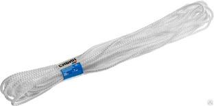 Шнур вязаный полипропиленовый СИБИН с сердечником, белый, длина 20 метров, диаметр 7 мм #1