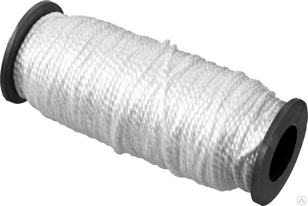 Шнур кручёный капроновый СИБИН, диаметр - 2 мм, длина - 50 м катушка, 70 кгс
