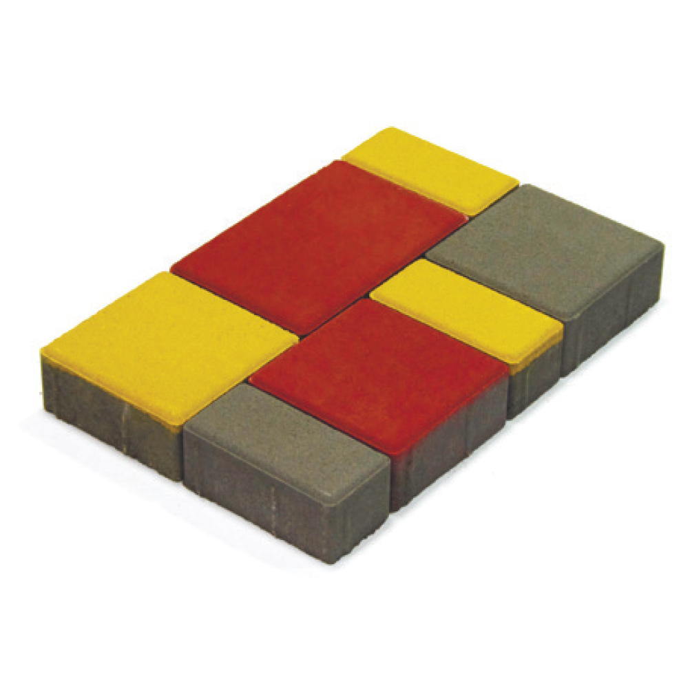Тротуарная плитка Ландхаус комплект из 3-х элементов гладкая Бордовый 100 кг/м2 вибропрессованная двухслойная