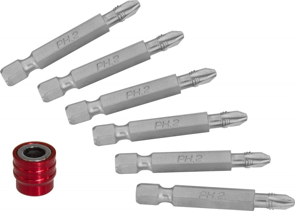 Набор вставок-бит для механического инструмента со сменным магнитным держателем, PH2, 50 мм, 7 предметов 951406 Ombra 95