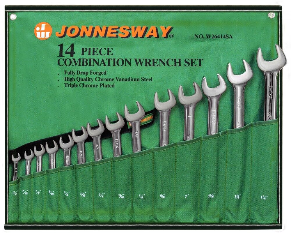 Набор ключей гаечных комбинированных дюймовых в сумке 3/8"--1-1/4", 14 предметов W26414S Jonnesway W26414S Набор ключей