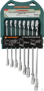 Набор ключей гаечных комбинированных трещоточных на пластиковом держателе, 10-19 мм, 8 предметов W45108S Jonnesway W4510 #1