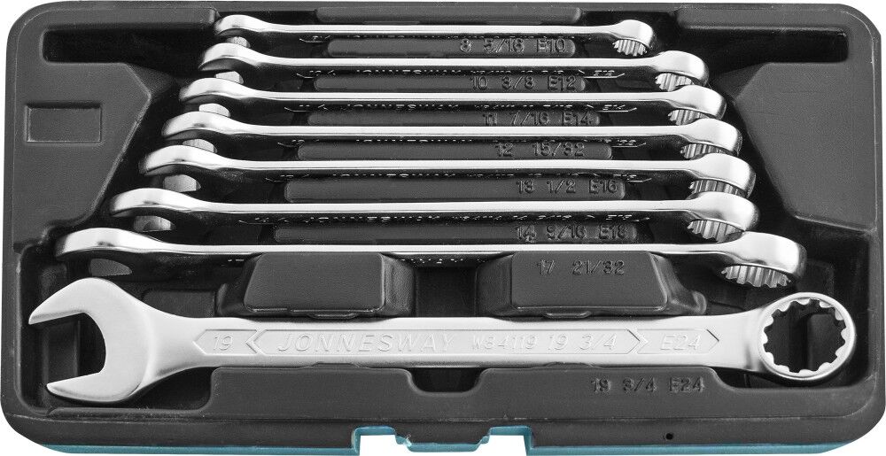 Набор ключей гаечных комбинированных с профилем SUPER TECH в кейсе, 8-19 мм, 8 предметов W84108S Jonnesway W84108S Набор