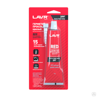 LAVR Герметик-прокладка красный высокотемпературный Red, 85 г 