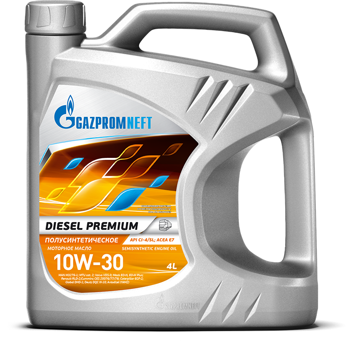 Полусинтетическое моторное масло Gazpromneft Diesel Premium 10W30 CI-4/SL 4 л