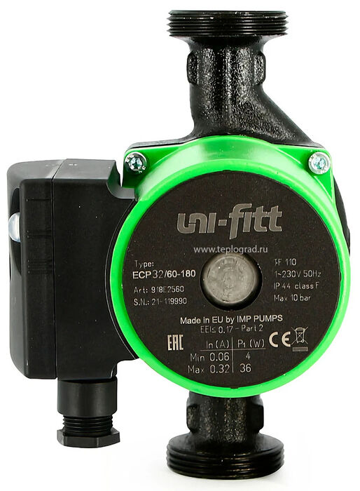 Uni-fitt ECP 32/60 180 с гайками циркуляционный насос