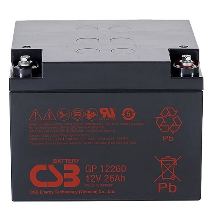 Аккумулятор Csb gpl 12260 12 В 26 А/ч 169х175х125 мм